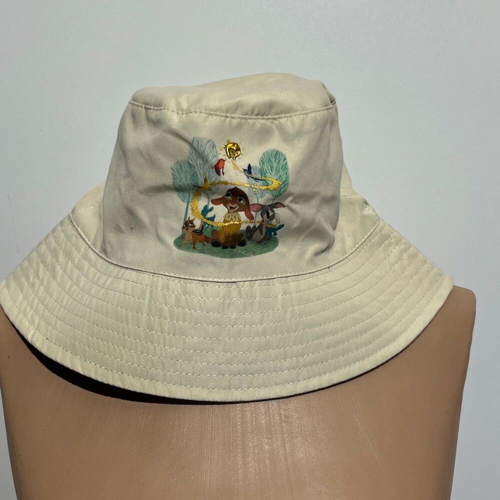 2023 Disney Parks Beige Wish Star Movie Graphic Kids Bucket Hat One Size